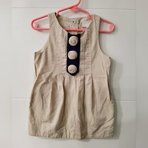 Kid by Phillip Lim Beige Sleeveless Dress with Floral Accents Size 3